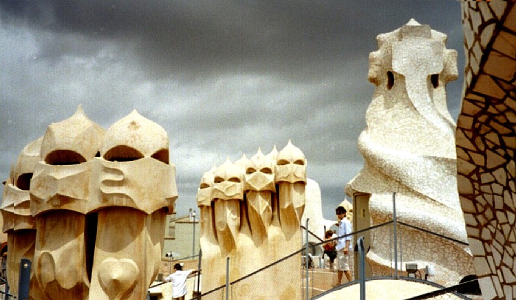 casa batllo barcelona spain. Barcelona Casa Mila roof