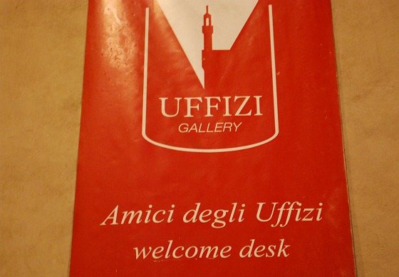 Florence Uffizi Gallery sign