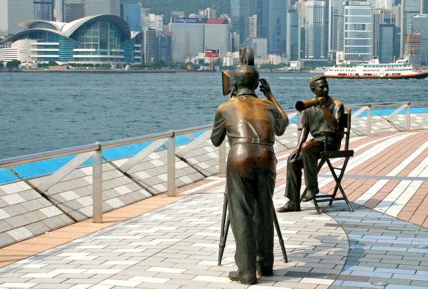 Hong Kong Avenue Of Stars Film Crew Statues