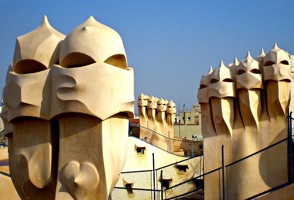 Barcelona Casa Mila La Pedrera chimneys