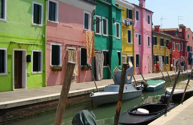 Venice Murano painted houses