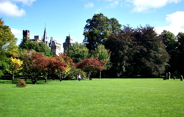 Bute Park with Cardiff Castle