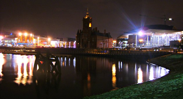 Cardiff Bay Lights at Night