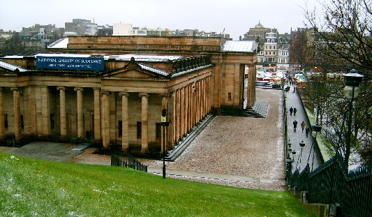 The National Gallery of Scotland on a snowy day