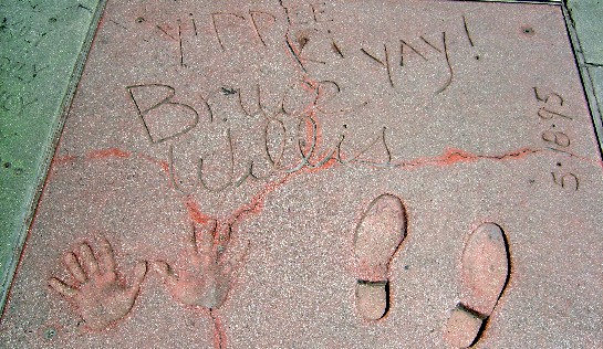 Los Angeles Hollywood Blvd Bruce Willis hand print