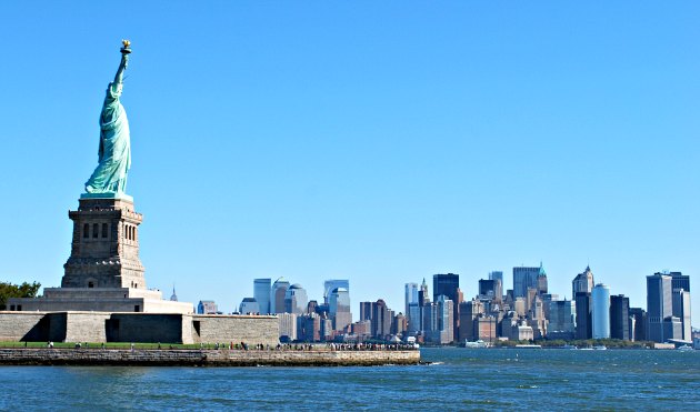 New York Statue of Liberty and skyline