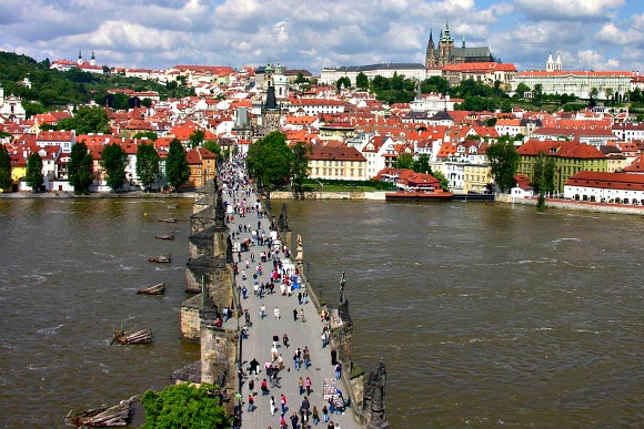 Prague Charles Bridge from Tower