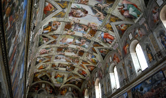 Rome Sistine Chapel roof and walls (www.free-city-guides.com)