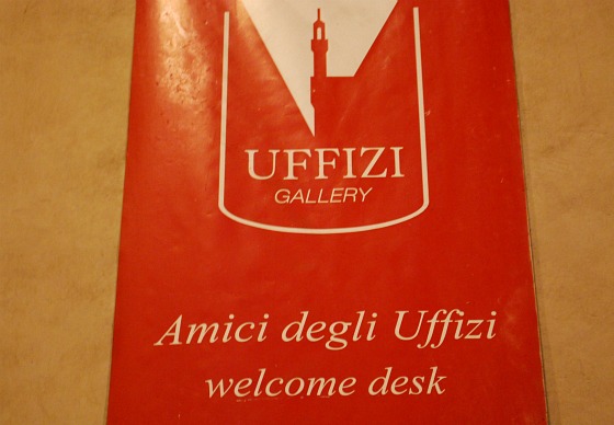 Florence Uffizi Gallery sign (www.free-city-guides.com)