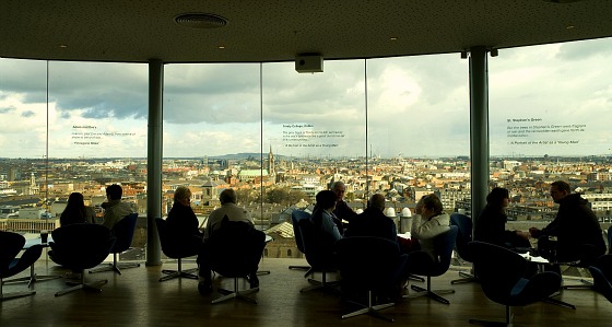 Guinness Storehouse - Tourists enjoying the view from the Gravity Bar