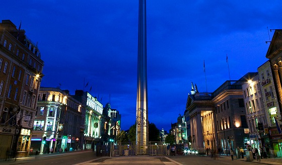 The Spire at night