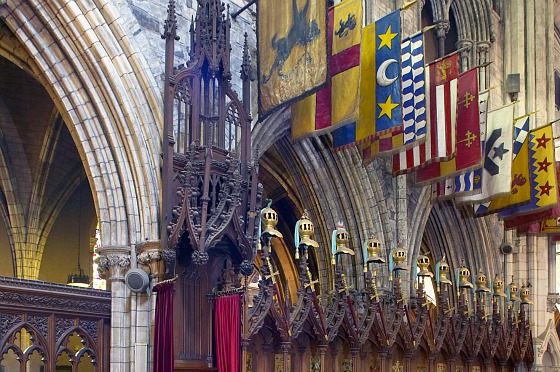 Choirstalls, the knights of St. Patrick at St. Patrick's Cathedral