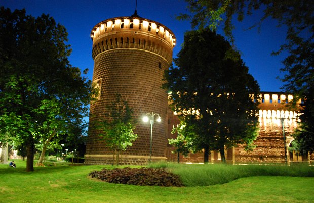 Milan Castello Sforzesco night