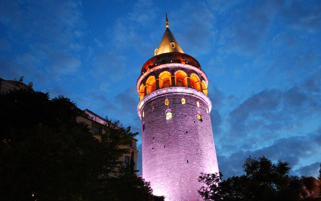 Istanbul Galata Tower Night