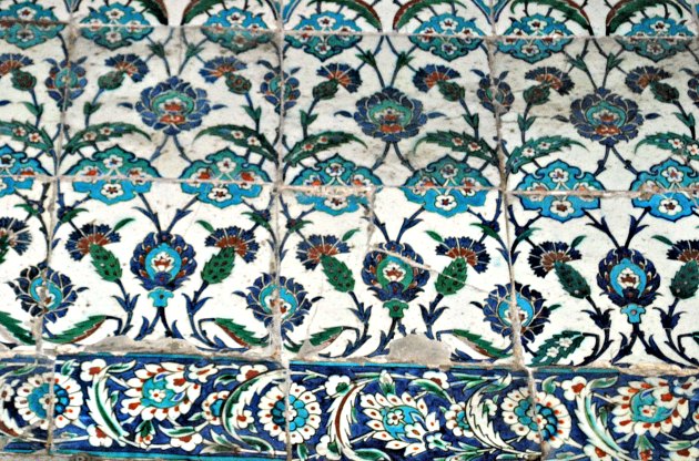 Istanbul Blue Mosque Tiles Close Up