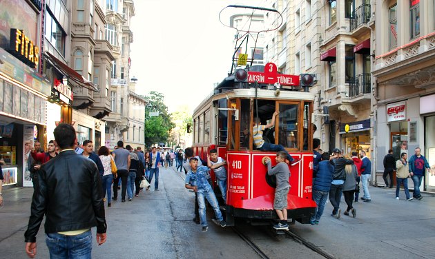 Istanbul Taksim Square Historic Tram