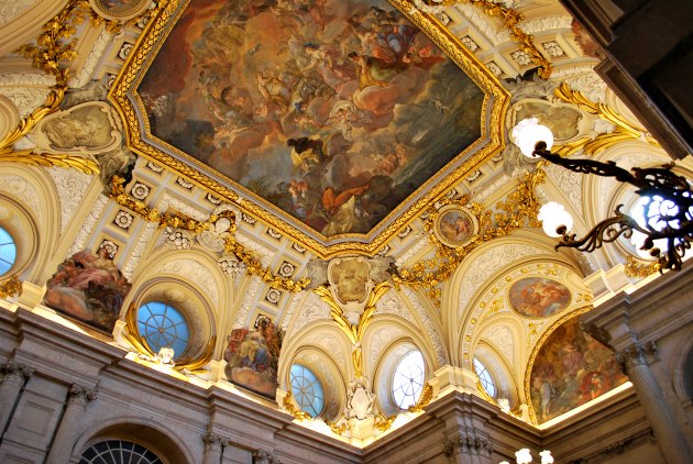 Madrid Royal Palace Stairs Ceiling