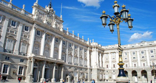 Madrid Royal Palace With Lamp