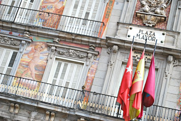 Madrid Plaza Mayor Flags