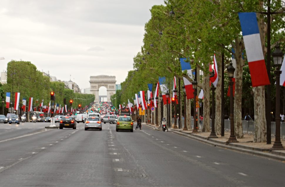 Paris Champs Elysees Flags