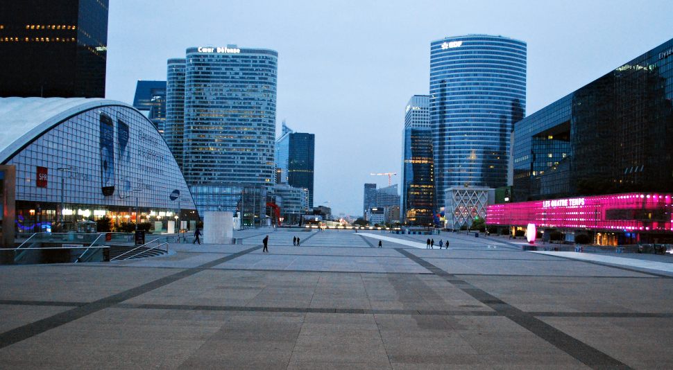 Paris La Defence Towerblocks Dusk